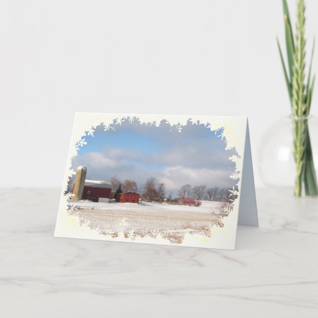 Cartes Pour Fêtes Annuelles Red Barns Joyeuses Fêtes (Devant)