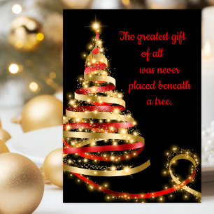 Cartes Pour Fêtes Annuelles Red Black Gold Christian Christmas Card