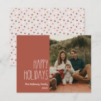 Red Boho Polka Dot Joyeuses Vacances Simple Photo