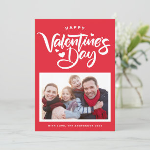 Cartes Pour Fêtes Annuelles Red Bold Modern Calligraphy Photo Saint Valentin