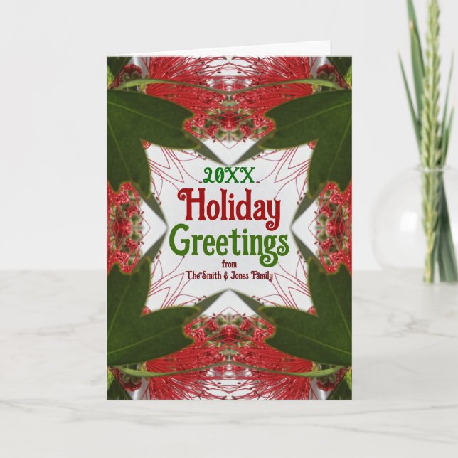 Cartes Pour Fêtes Annuelles Red Bottlebrush Australian Christmas Holiday Grey (Devant)
