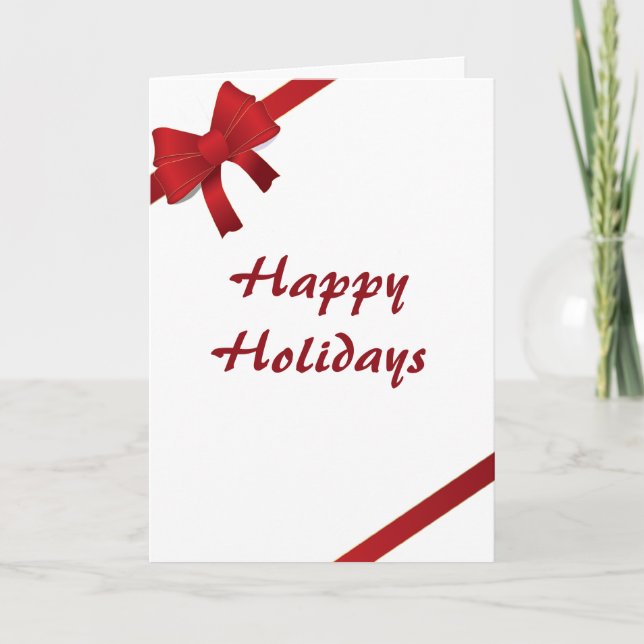 Cartes Pour Fêtes Annuelles Red Bows Joyeuses fêtes (Devant)