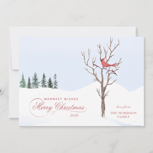 Cartes Pour Fêtes Annuelles Red Cardinal Bird Joyeux NoëlAppartement de vacanc (Devant)