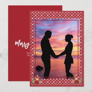 Cartes Pour Fêtes Annuelles Red Christmas One Photo Flèche de neige