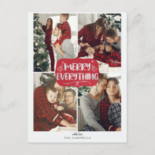 Cartes Pour Fêtes Annuelles Red et Silver Stars Joyeux Tout Multi Photo