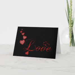 Cartes Pour Fêtes Annuelles Red Falling Hearts Love Valentine Greeting Card