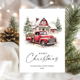 Cartes Pour Fêtes Annuelles Red Farm Truck Noël Accueil d'entreprise