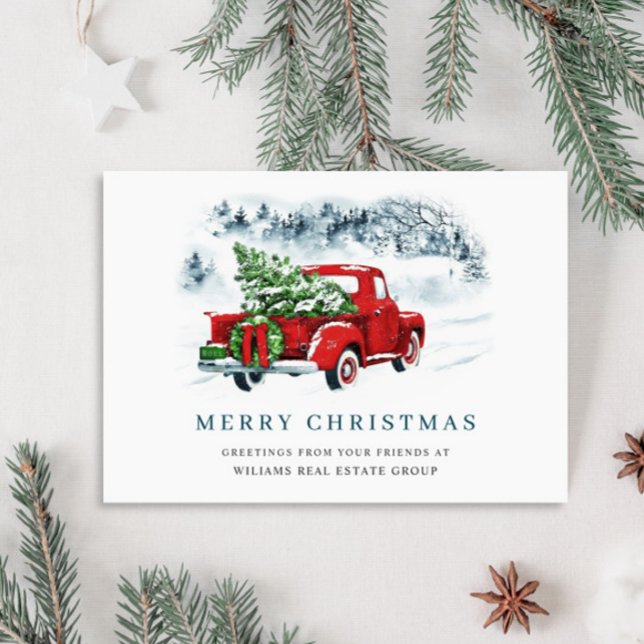 Cartes Pour Fêtes Annuelles Red Farm Truck Noël Accueil d'entreprise (Créateur téléchargé)