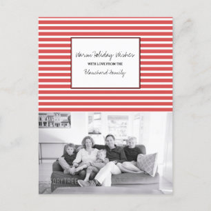 Cartes Pour Fêtes Annuelles Red Festive Stripes Holiday Photo