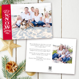 Cartes Pour Fêtes Annuelles Red Funy Let it Snow Beach Photo Noël