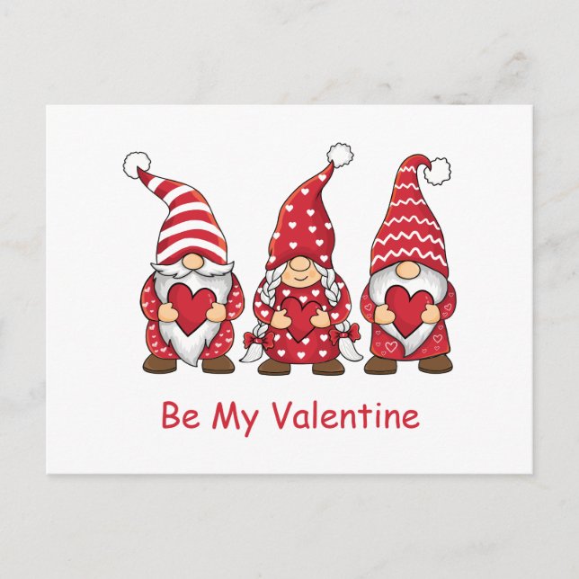 Cartes Pour Fêtes Annuelles Red Gnomes Hearts Enfants Enseignants tendance Val (Devant)