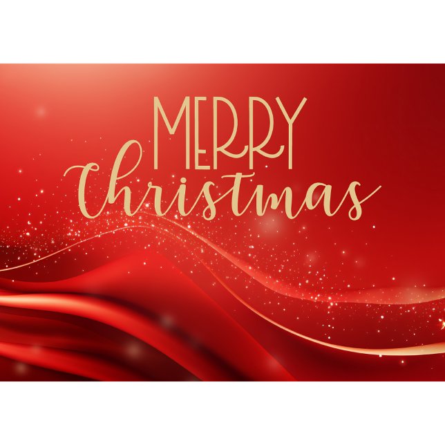 Cartes Pour Fêtes Annuelles Red Gold Merry Christmas Business Holiday Card (Créateur téléchargé)