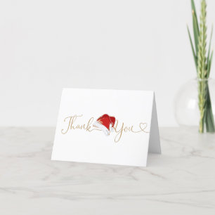 Cartes Pour Fêtes Annuelles Red Gold Père Noël Baby Noël Merci plié
