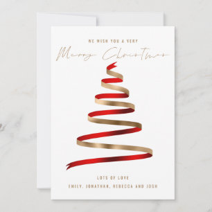 Cartes Pour Fêtes Annuelles Red Gold Tree 2024 Calendrier Joyeux Noël
