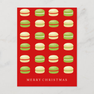 Cartes Pour Fêtes Annuelles Red Green and White Christmas French Macarons