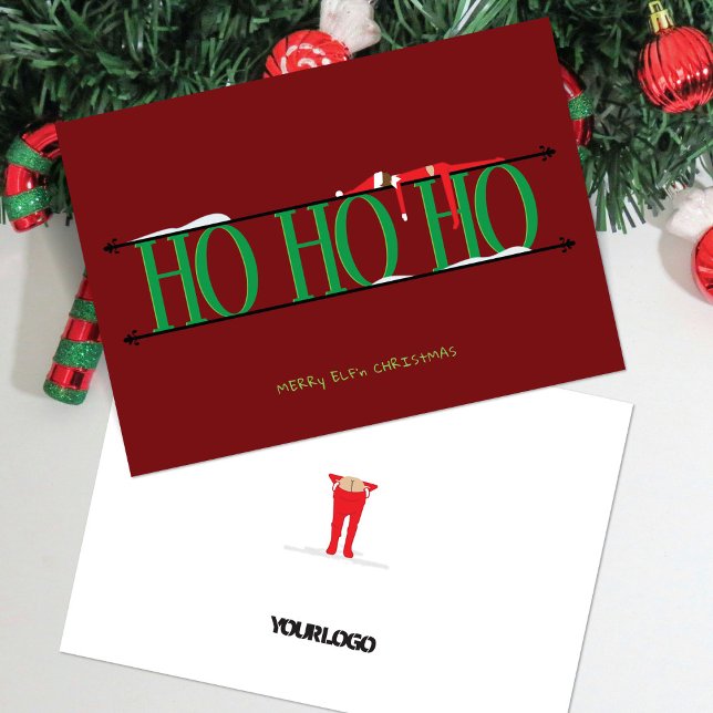 Cartes Pour Fêtes Annuelles Red & Green Elf Shenanigans Entreprise Noël (Créateur téléchargé)
