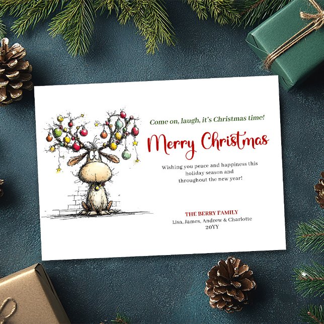 Cartes Pour Fêtes Annuelles Red Green Funny Reindeer Christmas Greeting (Red Green Funny Reindeer Christmas Greeting)