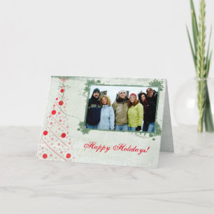 Cartes Pour Fêtes Annuelles Red Green Merry Christmas Card With Your Photo