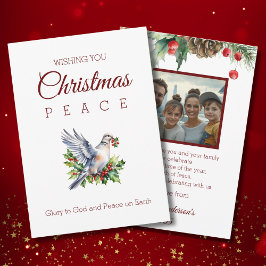 Cartes Pour Fêtes Annuelles Red Green Peace Dove Christian Christmas Photo