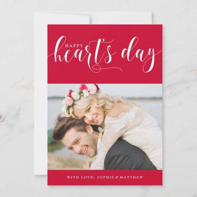 Cartes Pour Fêtes Annuelles Red Happy Heart's Day | Photo Saint Valentin (Devant)