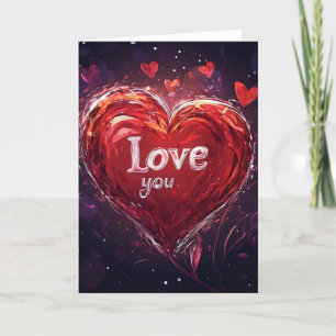 Cartes Pour Fêtes Annuelles Red Hear Love You