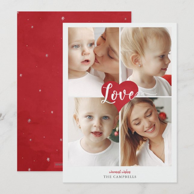 Cartes Pour Fêtes Annuelles Red Heart Cute Lote Photo Saint Valentin (Devant / Derrière)