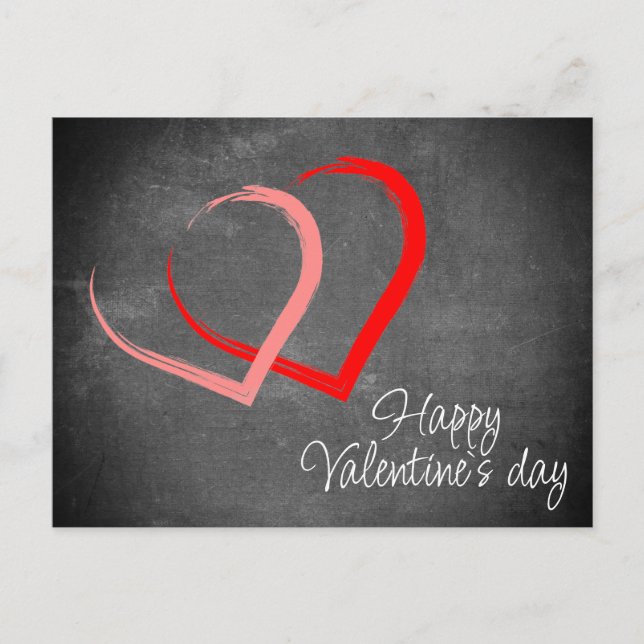 Cartes Pour Fêtes Annuelles Red Hearts Chalkboard Bonne Saint Valentin (Devant)