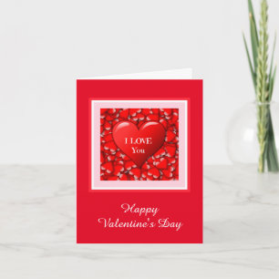 Cartes Pour Fêtes Annuelles Red Hearts on Valentine's Day Note Card