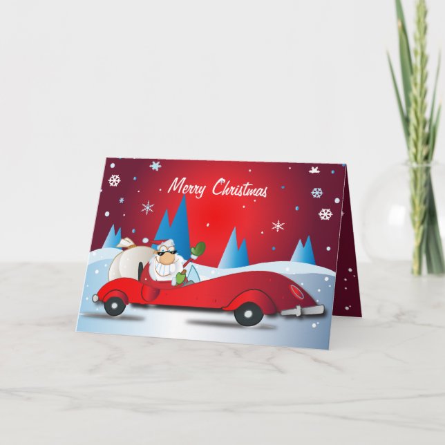 Cartes Pour Fêtes Annuelles Red Hot Père Noël (Devant)