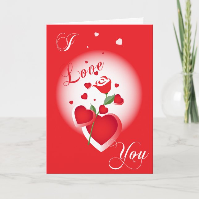 Cartes Pour Fêtes Annuelles Red I Love You Hearts Valentine Card (Devant)