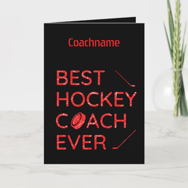 Cartes Pour Fêtes Annuelles Red ice - Meilleur entraîneur de hockey jamais car (Devant)