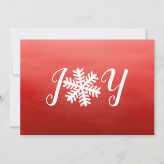 Cartes Pour Fêtes Annuelles Red Joy Snowflake Holiday Card