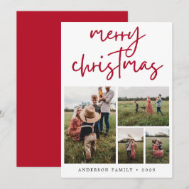 Cartes Pour Fêtes Annuelles Red Joyeux Noël Calligraphie