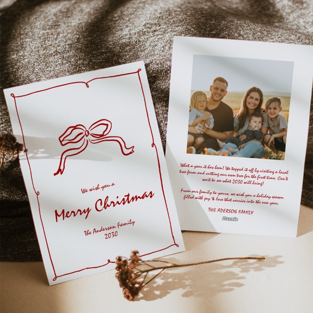Cartes Pour Fêtes Annuelles Red Knot - photo de Noël moderne (Créateur téléchargé)