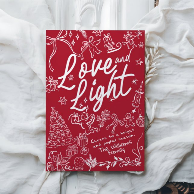 Cartes Pour Fêtes Annuelles Red Love and Light Christmas and Holiday Card (Créateur téléchargé)