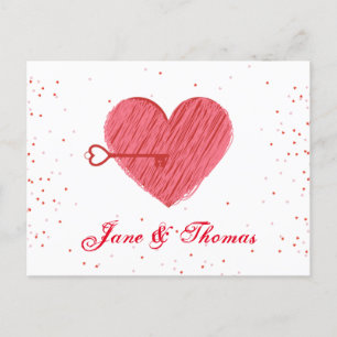 Cartes Pour Fêtes Annuelles Red Love Heart Romance Joyeux Jour des Valentines