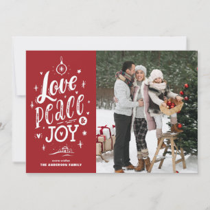 Cartes Pour Fêtes Annuelles Red Love Peace and Joy Letting Christmas Photo