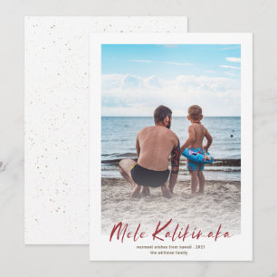Cartes Pour Fêtes Annuelles Red Mele Kalikimaka Mini photo Noël