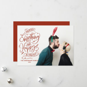 Cartes Pour Fêtes Annuelles Red Merry Tout et Happy Always Photo