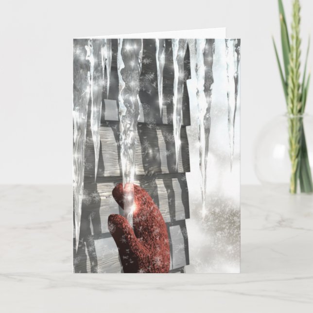 Cartes Pour Fêtes Annuelles Red Mitten (Devant)