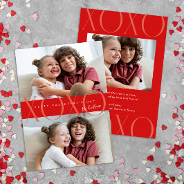 Cartes Pour Fêtes Annuelles Red Modern XOXO Photo Saint Valentin