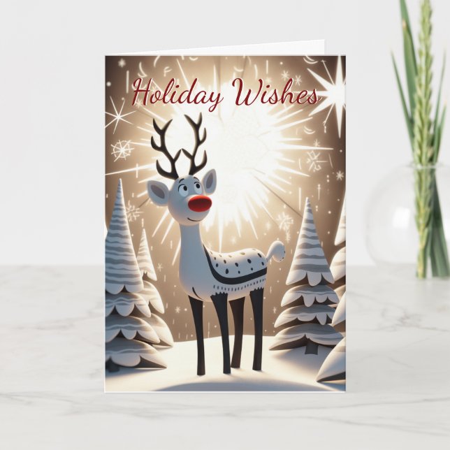 Cartes Pour Fêtes Annuelles Red Nose Reindeer (Devant)