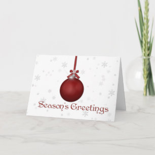 Cartes Pour Fêtes Annuelles Red Oranment Snowflakes Noël Salutation