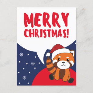 Cartes Pour Fêtes Annuelles Red Panda Noël Neige Hiver Animaux Pandas Hol