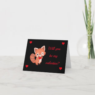 Cartes Pour Fêtes Annuelles Red Panda Valentine's Day Folded Holiday Card