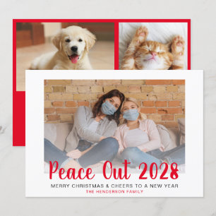 Cartes Pour Fêtes Annuelles Red Peace Out Noël Nouvel An Photos