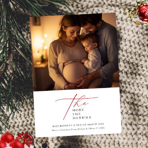Cartes Pour Fêtes Annuelles Red Plus Le Merrier Photo Grossesse Noël