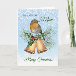 Cartes Pour Fêtes Annuelles Red robin, saint, sonne Noël à maman