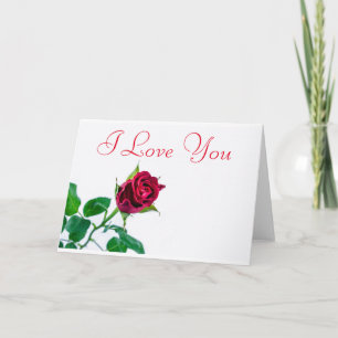 Cartes Pour Fêtes Annuelles Red Rose White Arrière - plan Je t'aime