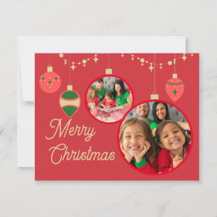 Cartes Pour Fêtes Annuelles Red Simple Fun Festive Christmas Photo Collage